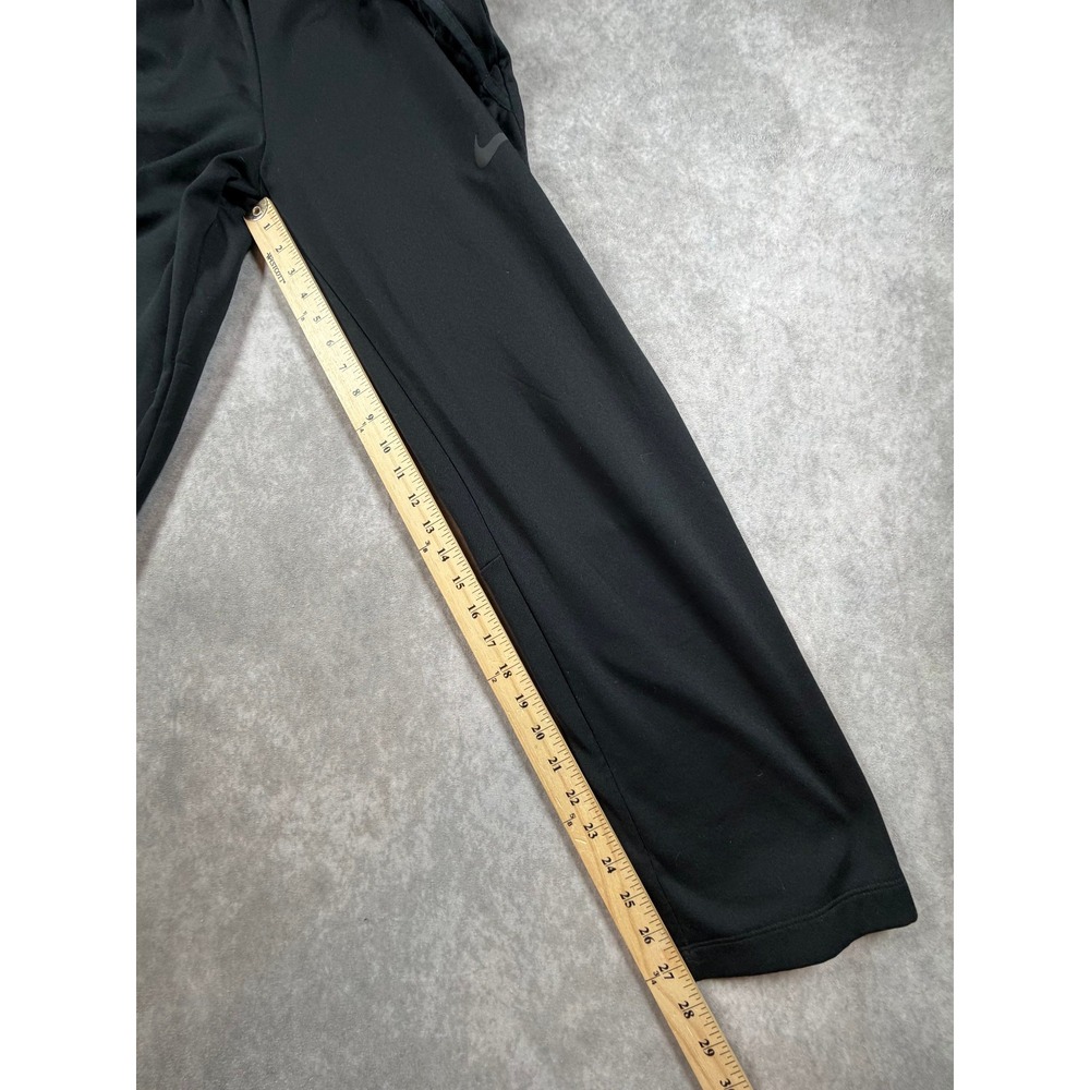 Nike Mens Medium Sweatpants Black Dri Fit Brushed Fleece Open Hem Pants - Picture 8 of 9